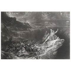 Mezzotint by John Martin, The Deluge, Sangster, C.1850