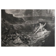 Mezzotint by John Martin, The Deluge, Sangster, C.1850