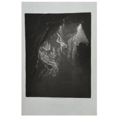 Mezzotint by John Martin, the Fall of the Rebel Angels, Washbourne, 1853