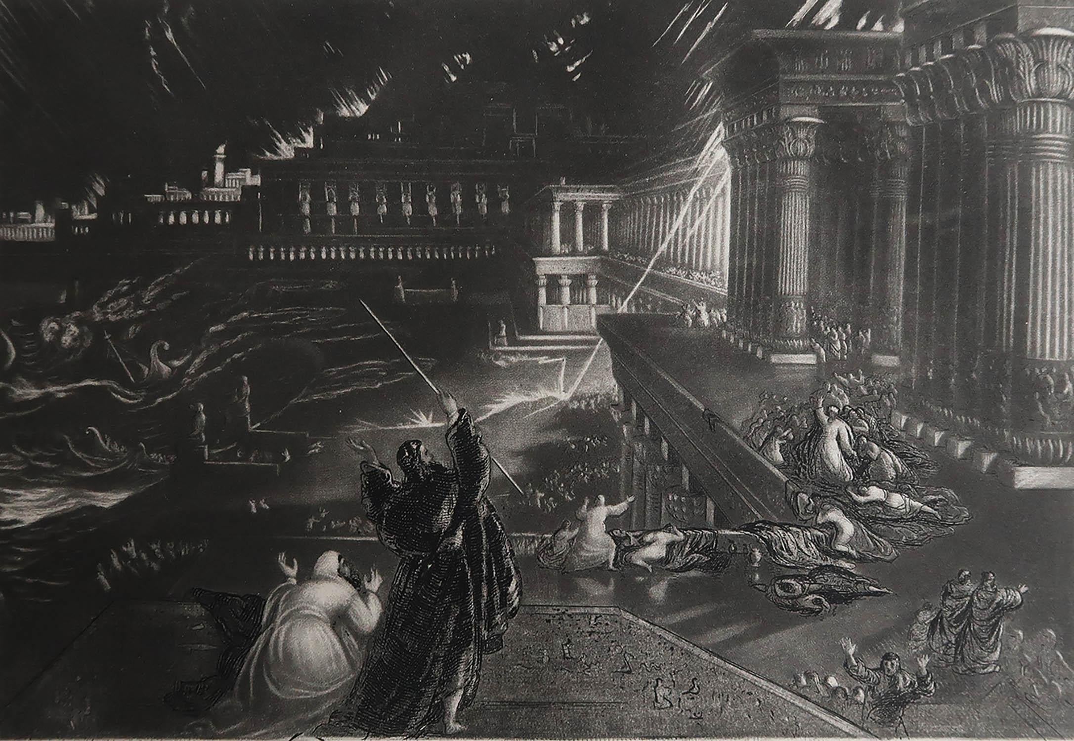 Sensational image by John Martin.

Drawn and engraved by John Martin. 

Published by Sangster.

Unframed.

