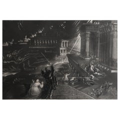 Mezzotint by John Martin, the Seventh Plague, Sangster, circa 1850