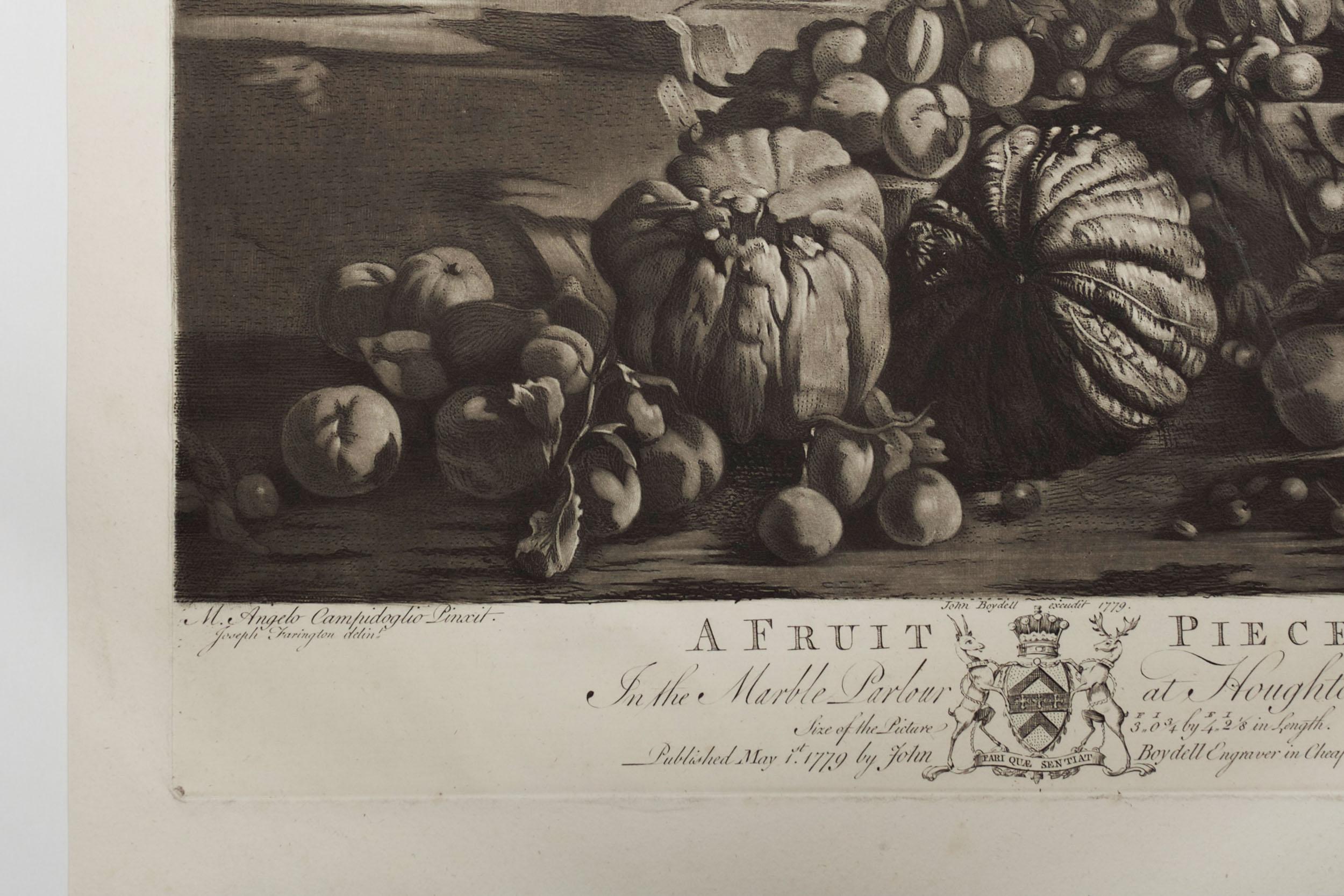 Anglais Gravure à la manière d'un fruit, 1779 par Josiah Boydell en vente