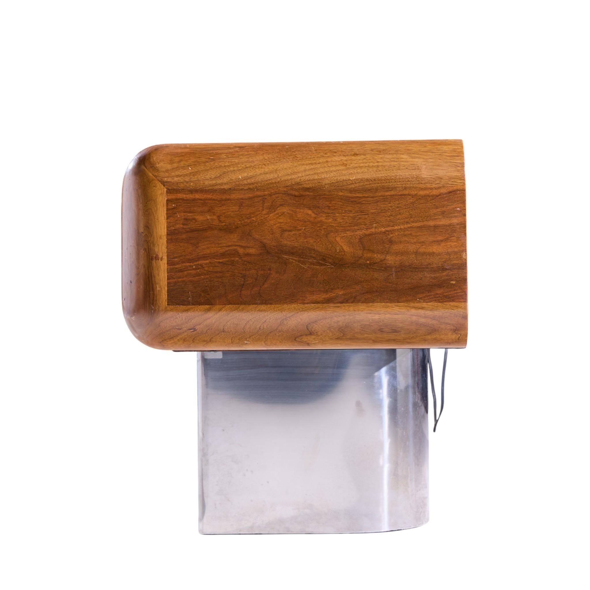 American M.F. Harty for Stow Davis Tomorrow Chrome and Walnut Floating Credenza For Sale