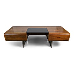 M.F. Harty for Stow Davis "Tomorrow" Floating Pedestal Executive Desk, Signed