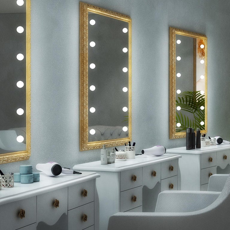 Modern MF Rectangular Lighted Wall Mirror For Sale