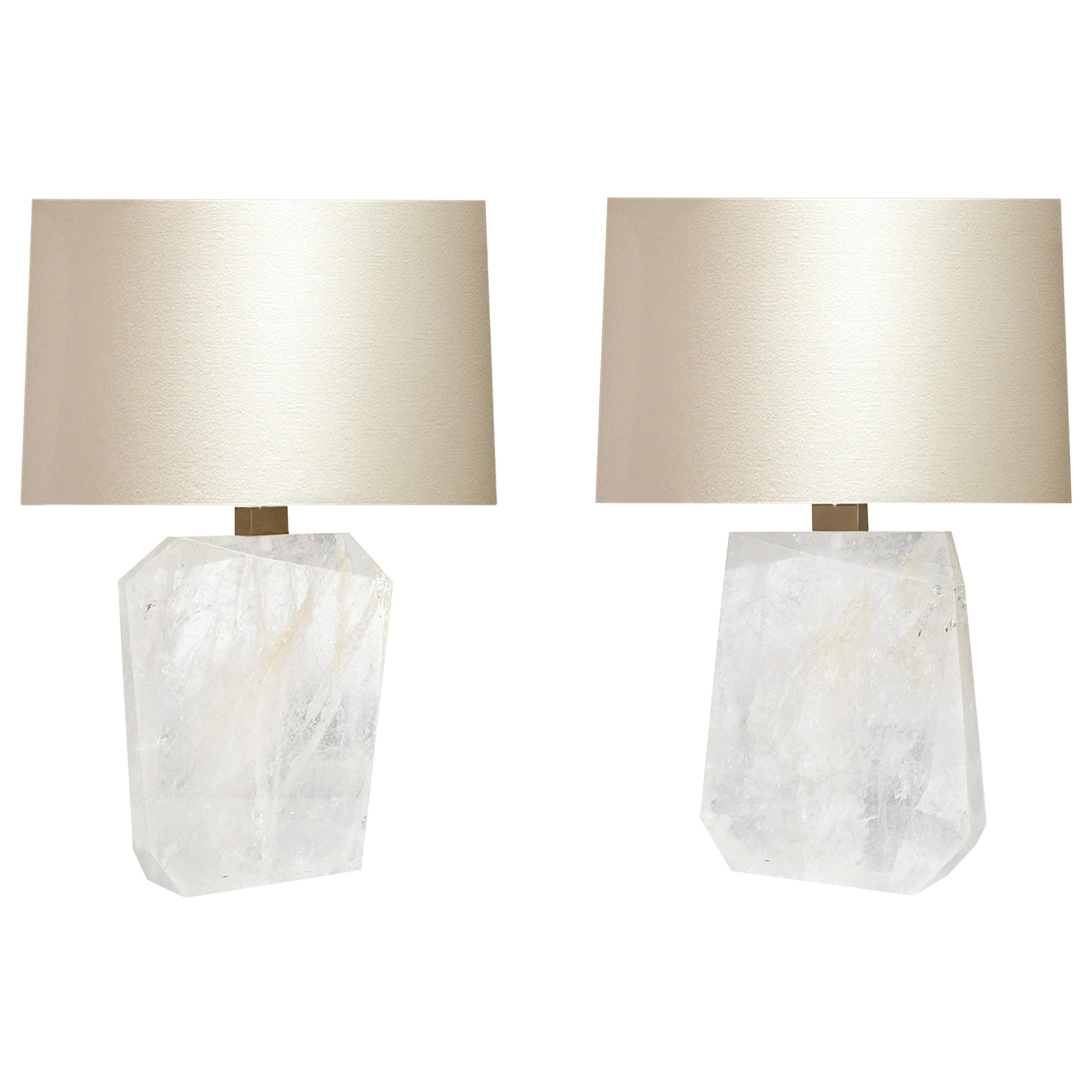 Lampes en cristal de roche MFB par Phoenix en vente
