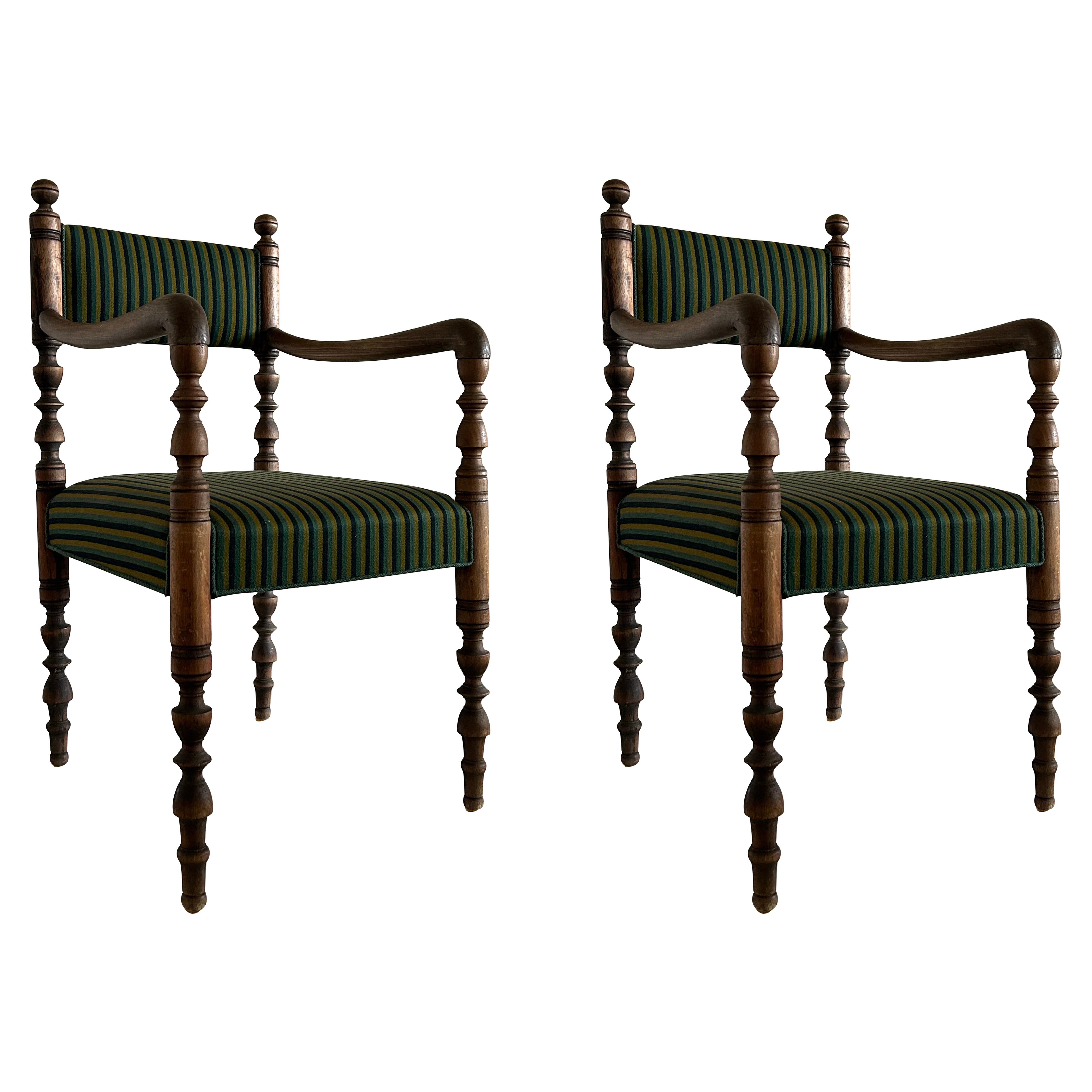 M.G. Bindesbøll (1800–1856): Rare Pair of Armchairs, Denmark, circa 1840 For Sale