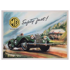 MG Series T.F. Safety First 1953 British Poster, J. Pelling