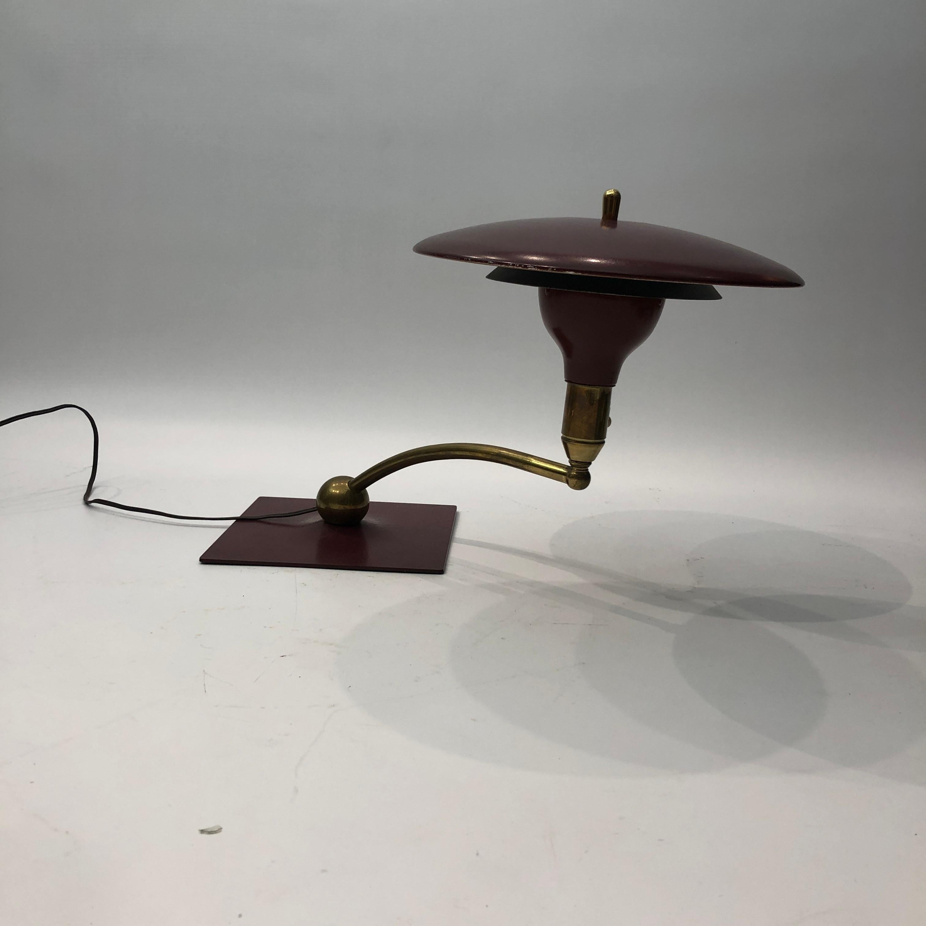 Mid-20th Century MG Wheeler Brass Desk Table Lamp Midcentury Vintage Retro Regency 1960s For Sale