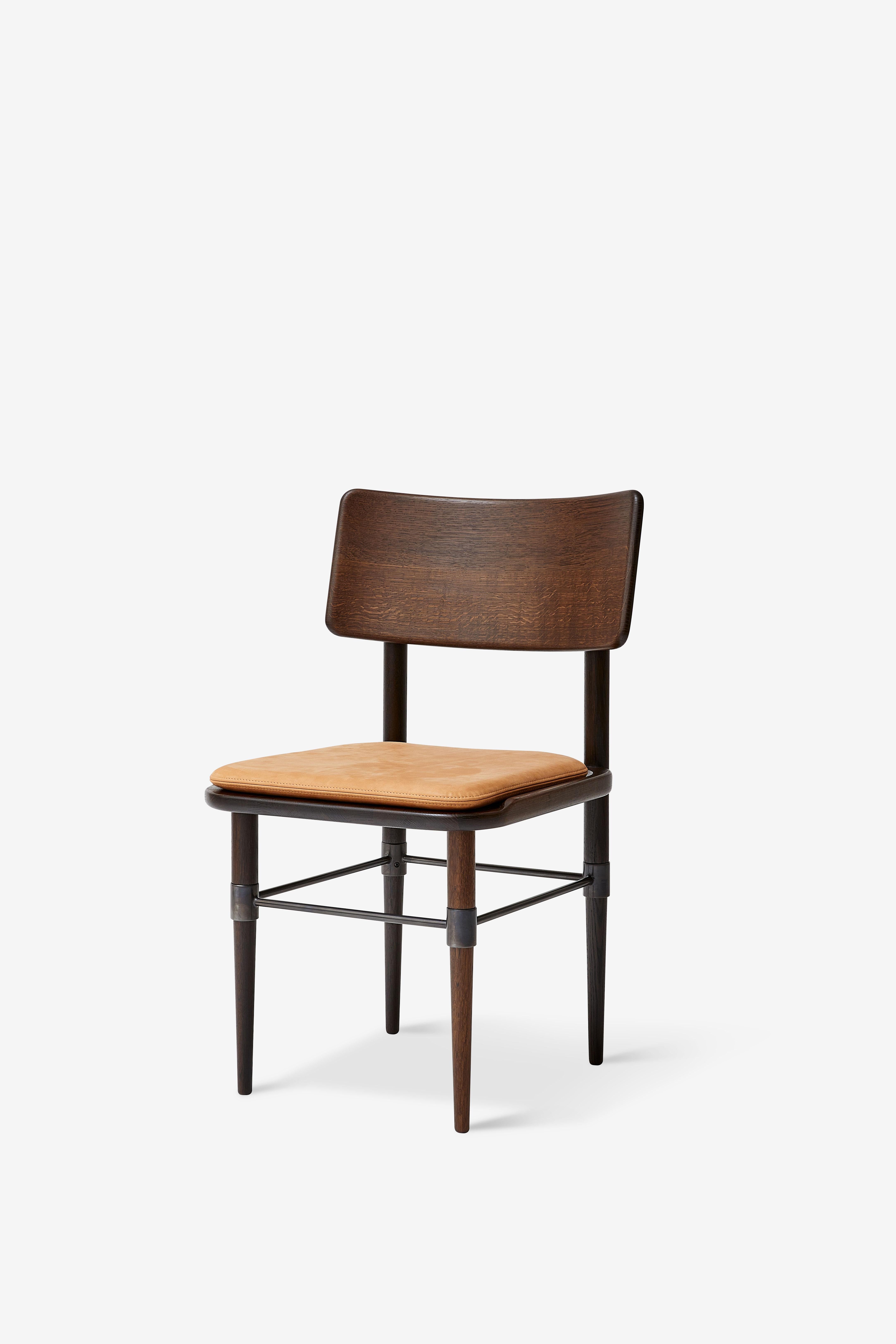 Metal MG101 Dining chair in smoked oak by Malte Gormsen Design by Space Copenhagen For Sale