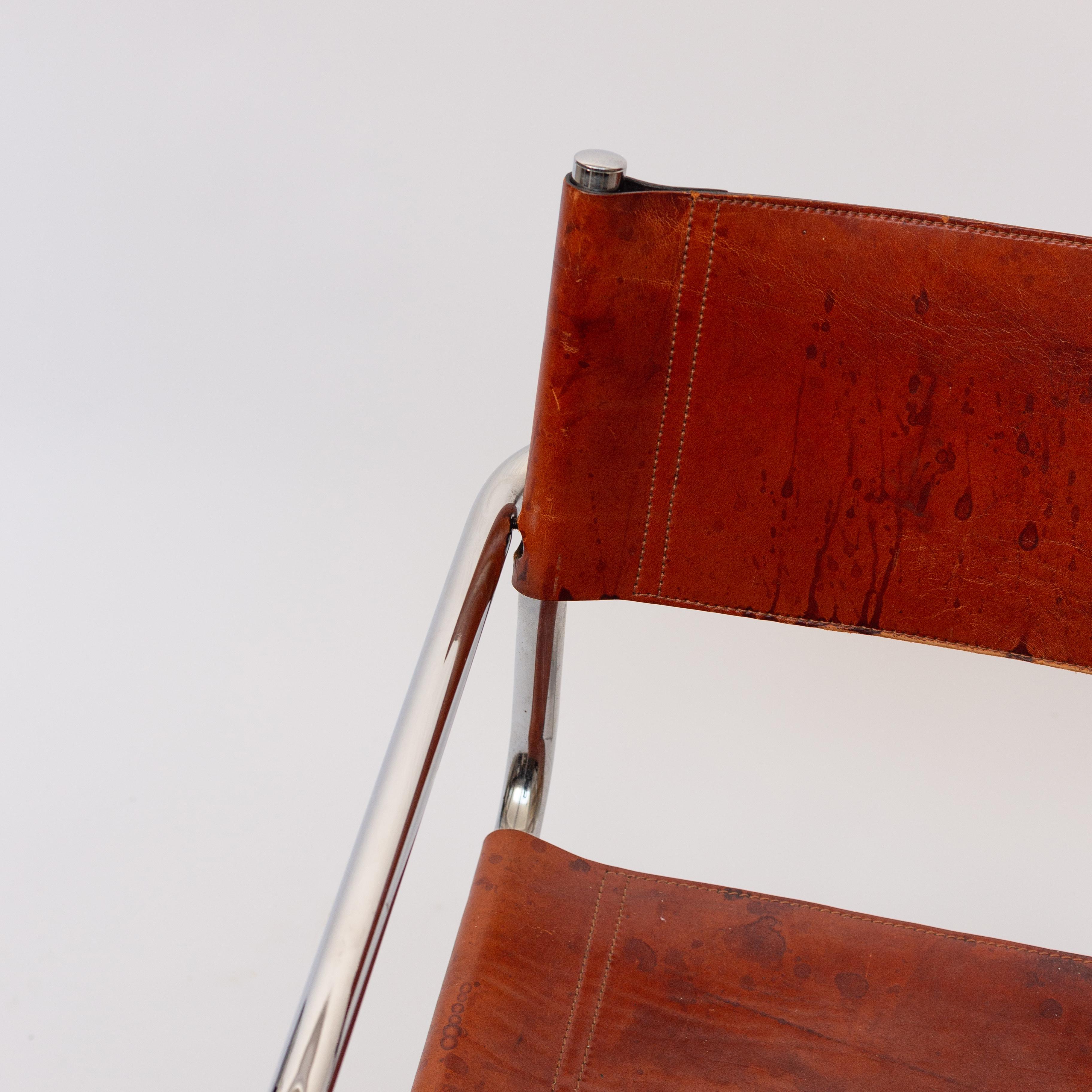 MG5 Cognac Leather Chair by Marcel Breuer for Gavina 1