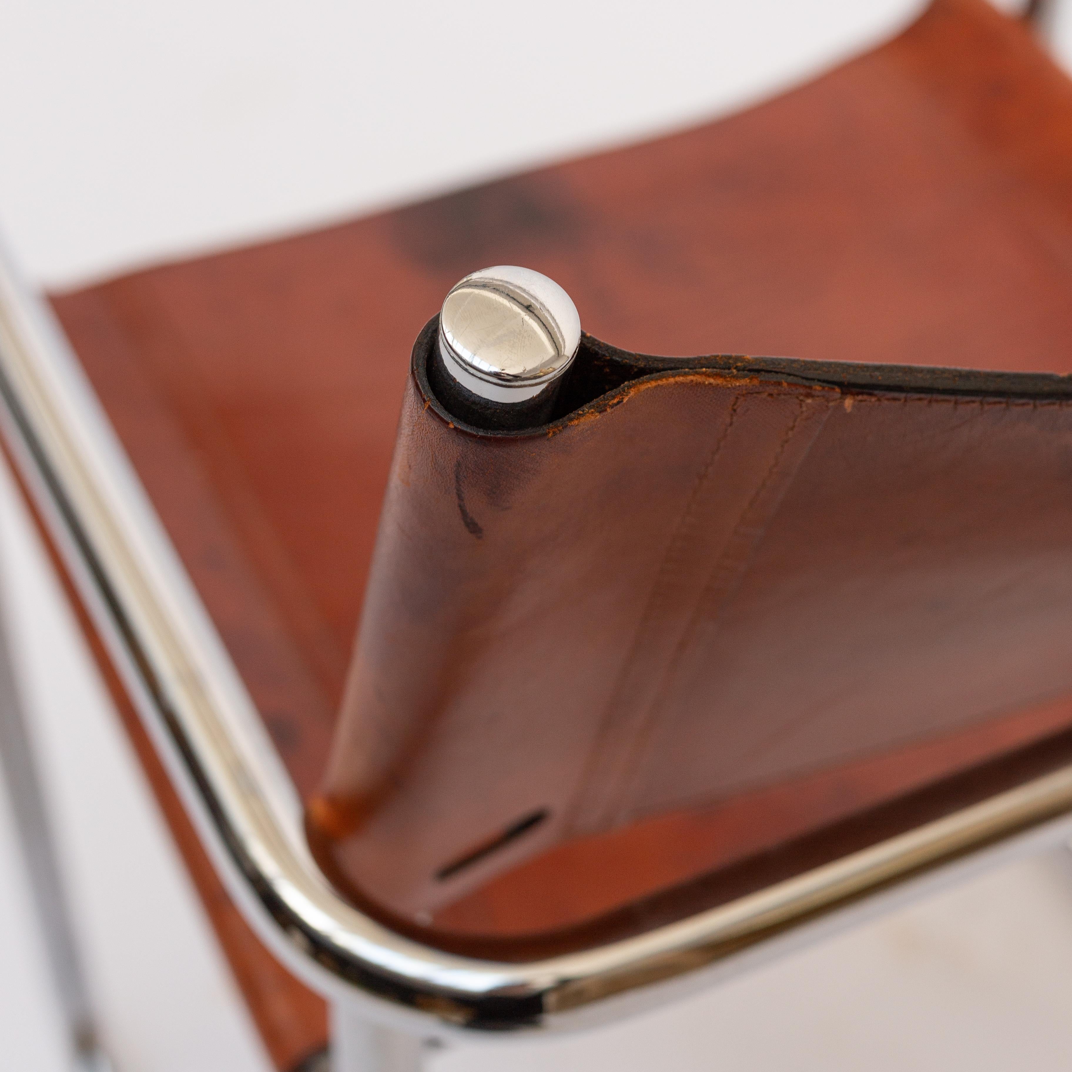 MG5 Cognac Leather Chair by Marcel Breuer for Gavina 3