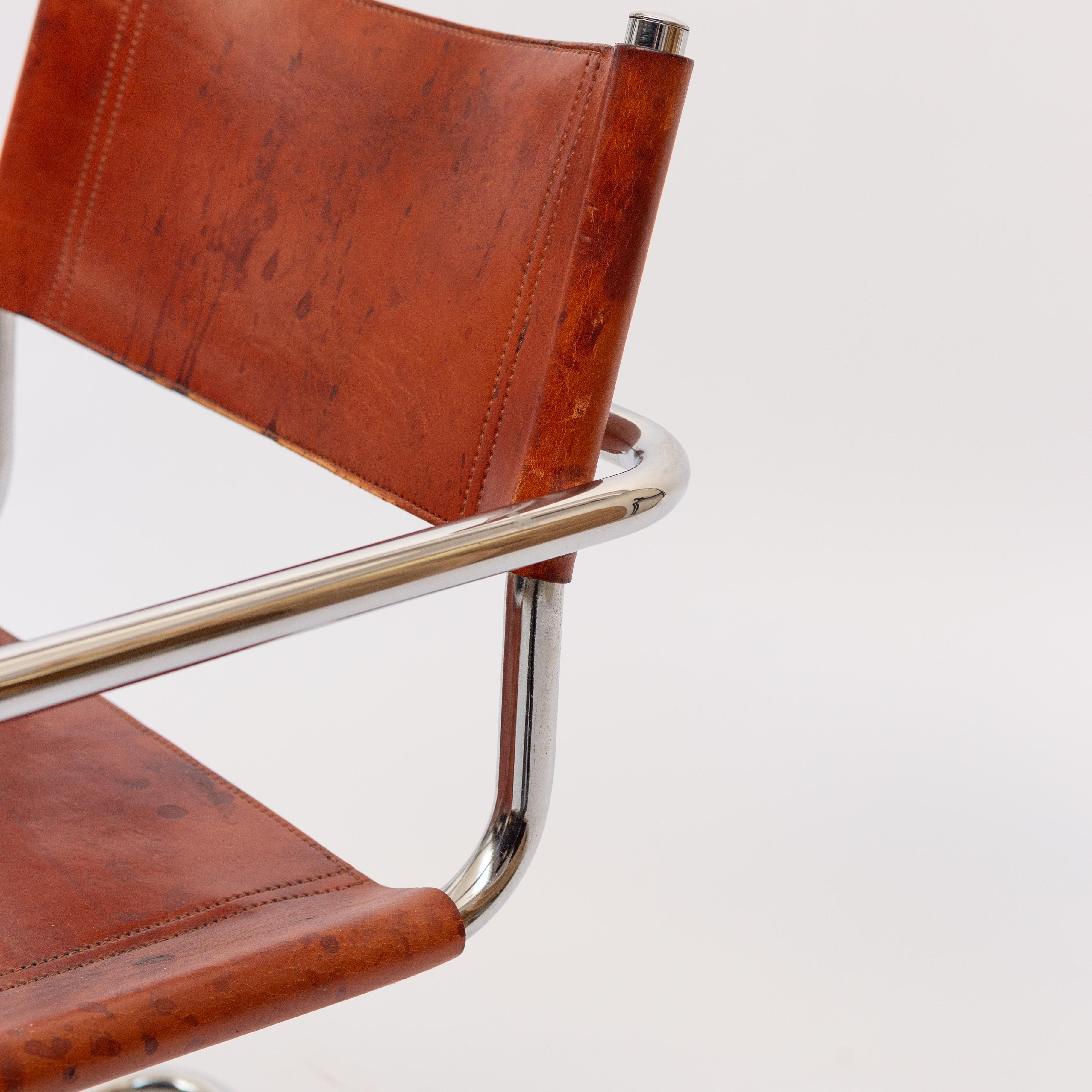 MG5 Cognac Leather Chair by Marcel Breuer for Gavina 4