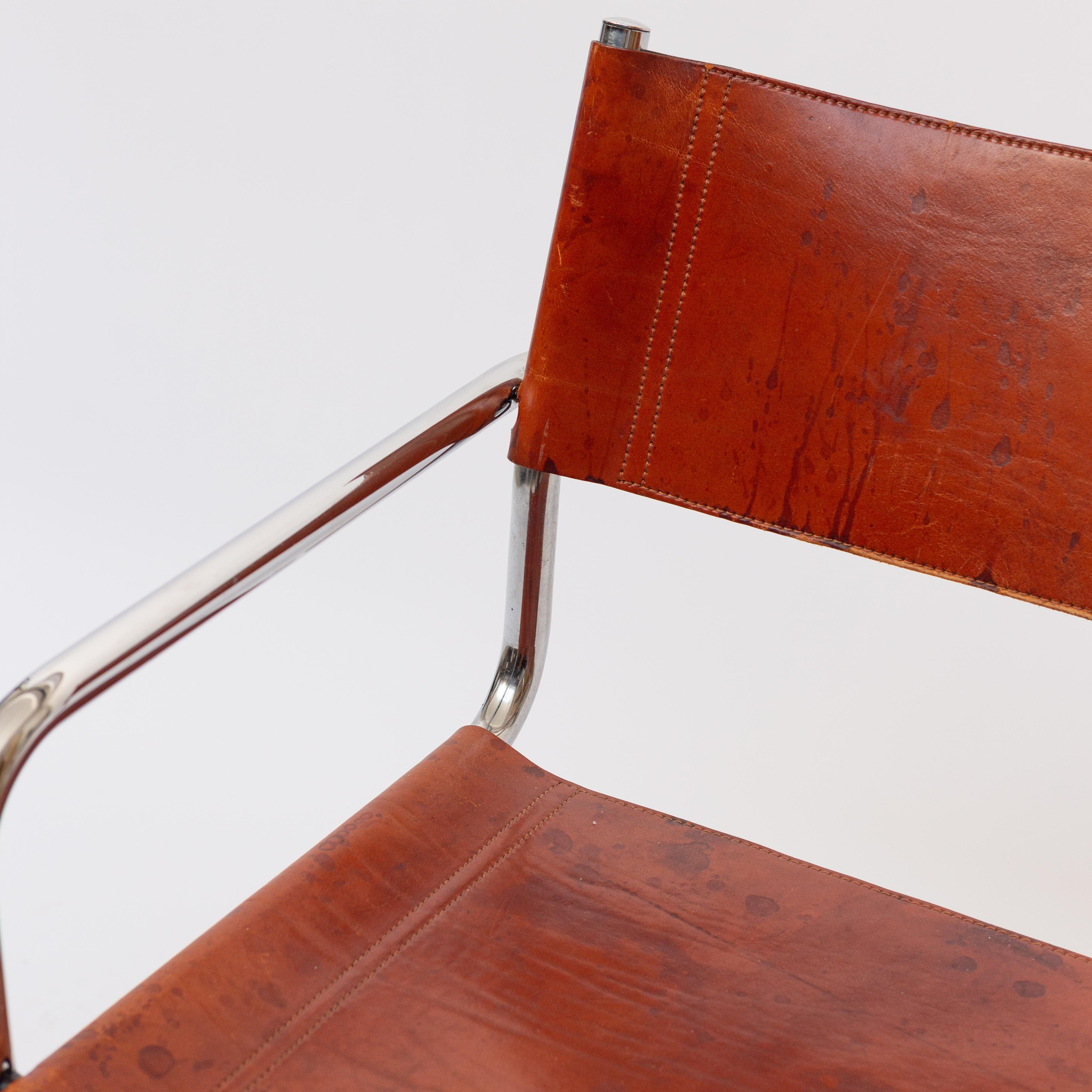 MG5 Cognac Leather Chair by Marcel Breuer for Gavina 5