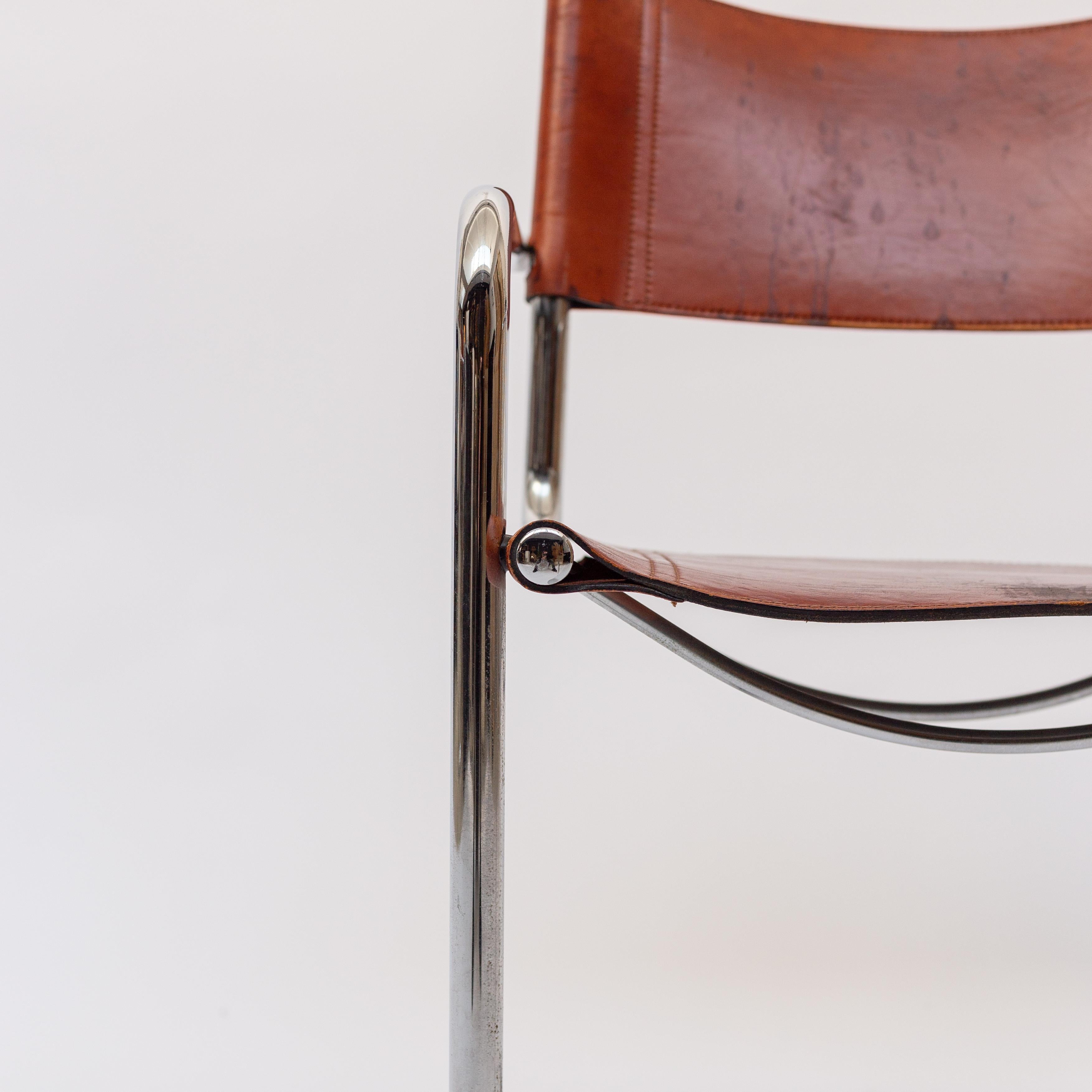 MG5 Cognac Leather Chair by Marcel Breuer for Gavina 6