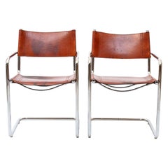 MG5 Cognac Leather Chair by Marcel Breuer for Gavina