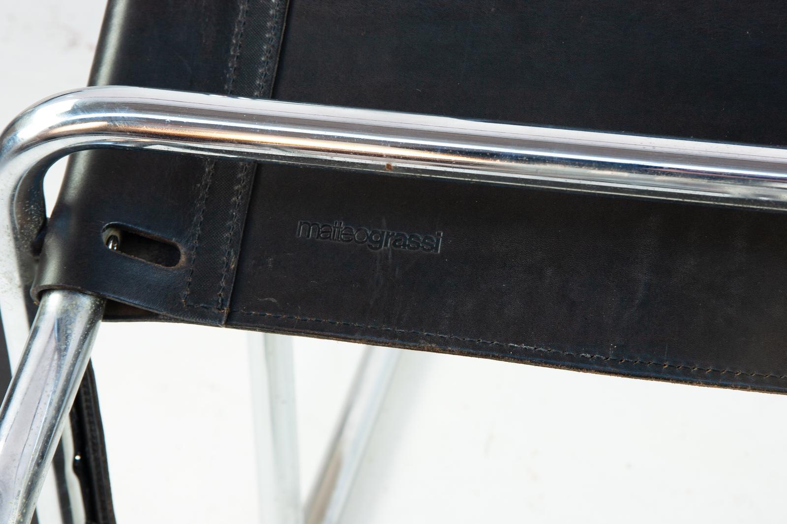 „MG5“ Marcel Breuer von Matteo Grassi Bauhaus, 4er-Set schwarze freitragende Stühle im Zustand „Gut“ in Carpi, IT