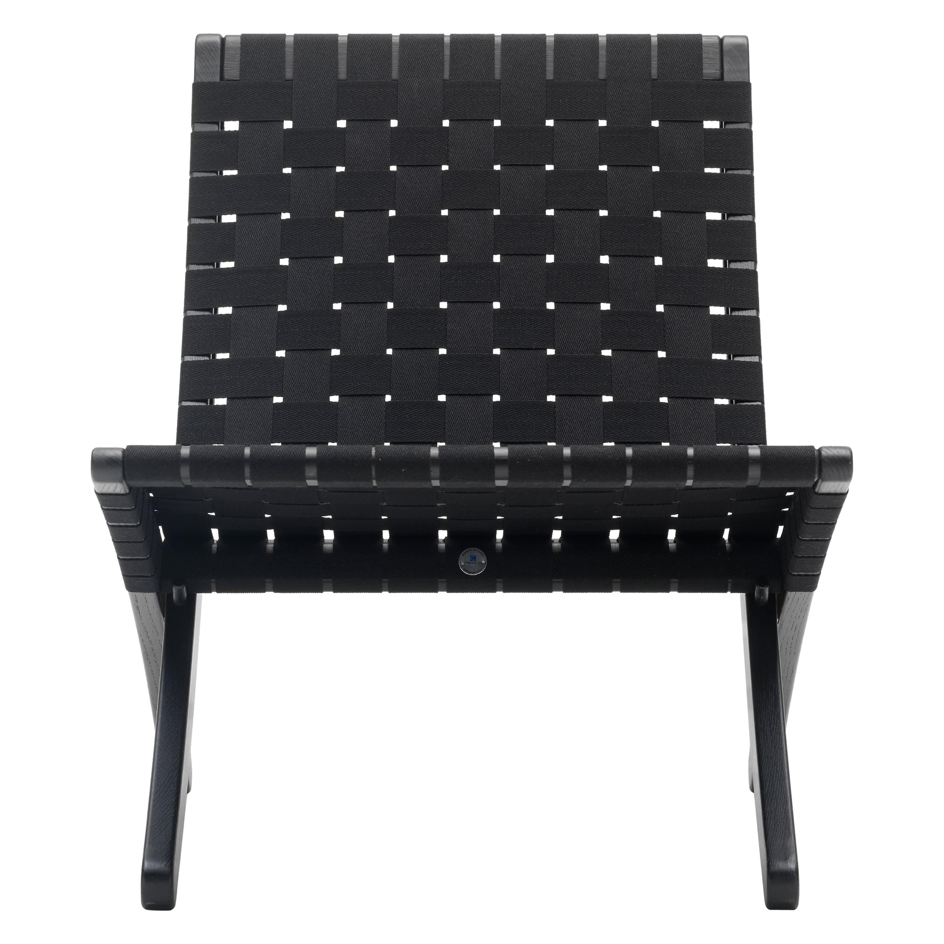 Black (Oak Painted blacks9000-N) MG501 Cuba Chair in Black Cotton Webbing by Morten Gøttler