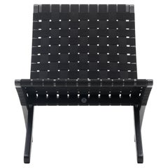 MG501 Cuba Chair in Oak Painted Black with Black Cotton Webbin by Morten Gøttler