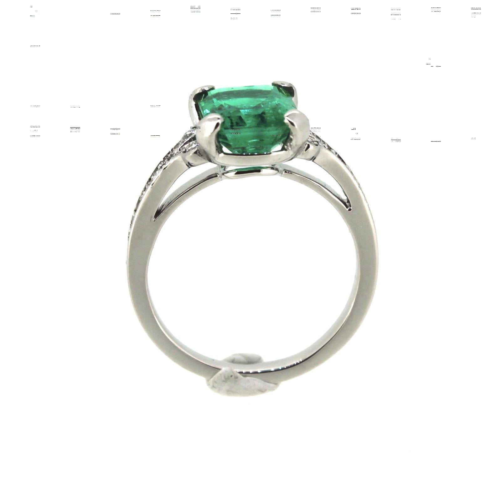 MGL 1,83 Karat kolumbianischer Smaragd-Diamant-Ring, Platin (Moderne)