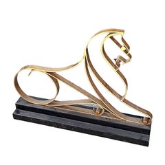 MGM Studios Leo the Lion Guardian Brass and Steel Brutalist Statues, 4 Available