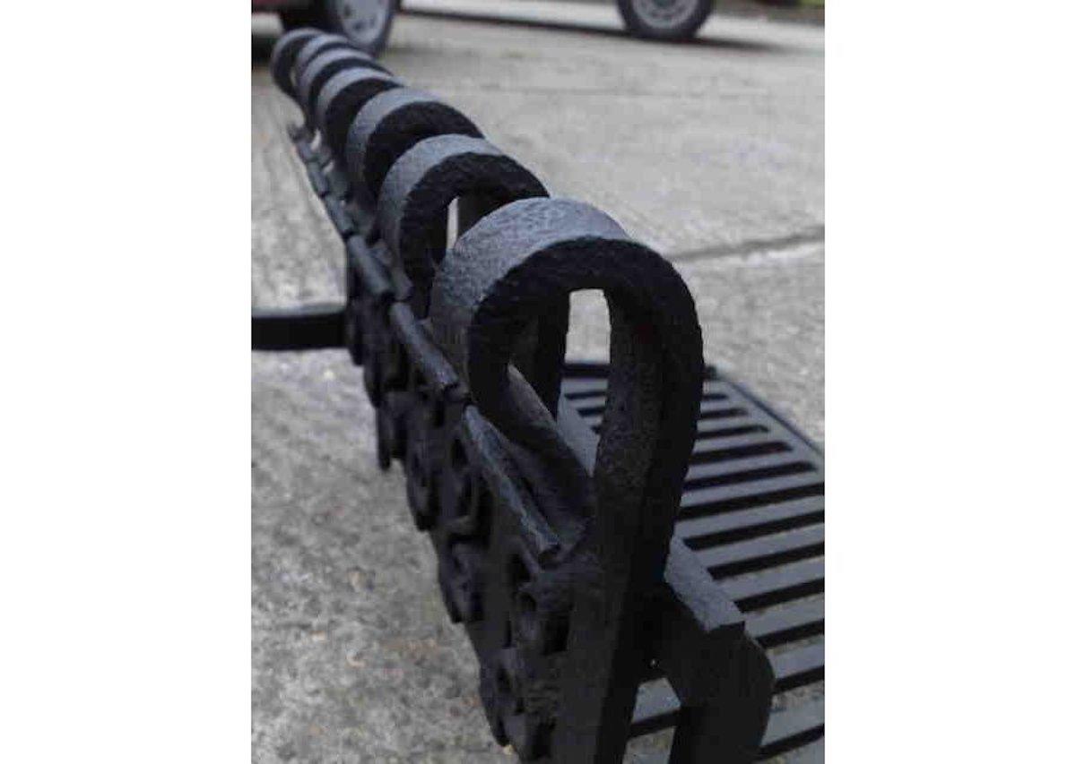 English M.H. Baillie Scott Attributed, a Hand Forged Iron Grate with Integrated Andirons For Sale