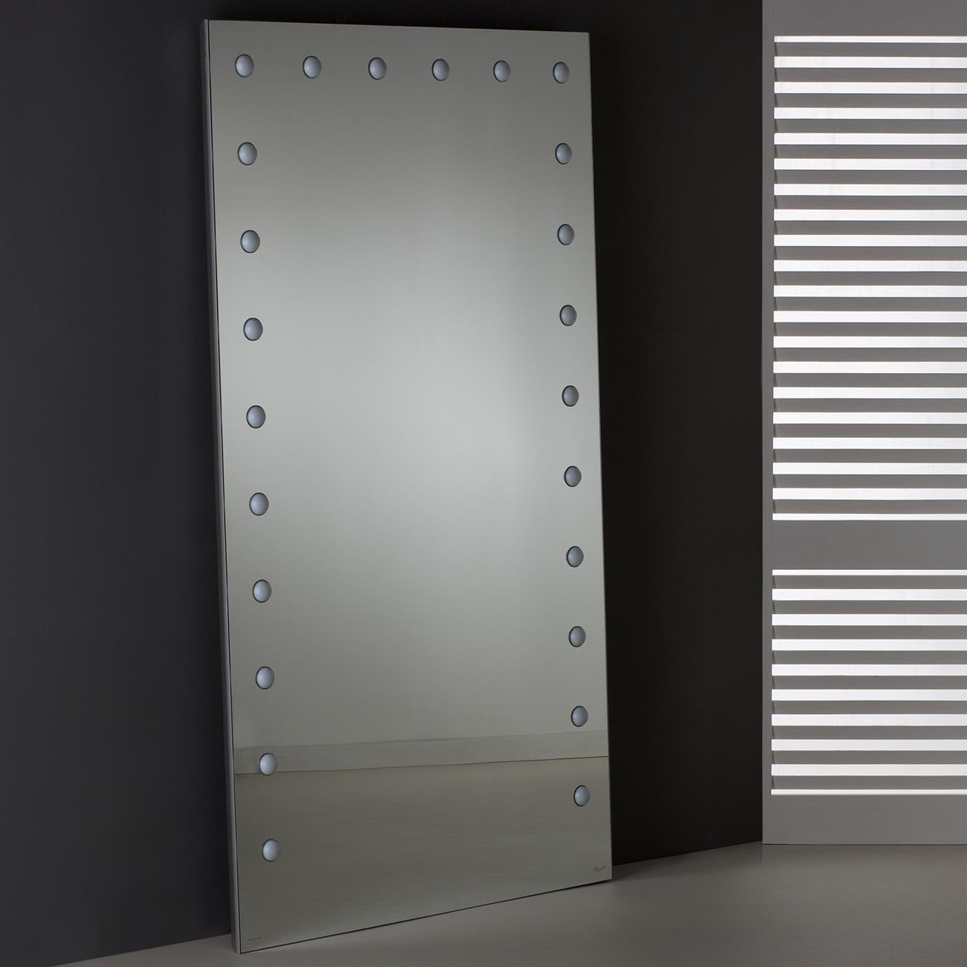 rectangular lighted bathroom mirror