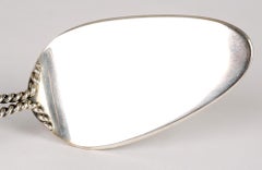MH Wilkens Sohne German Art Nouveau Silver Rope Twist Handled Cake Slice