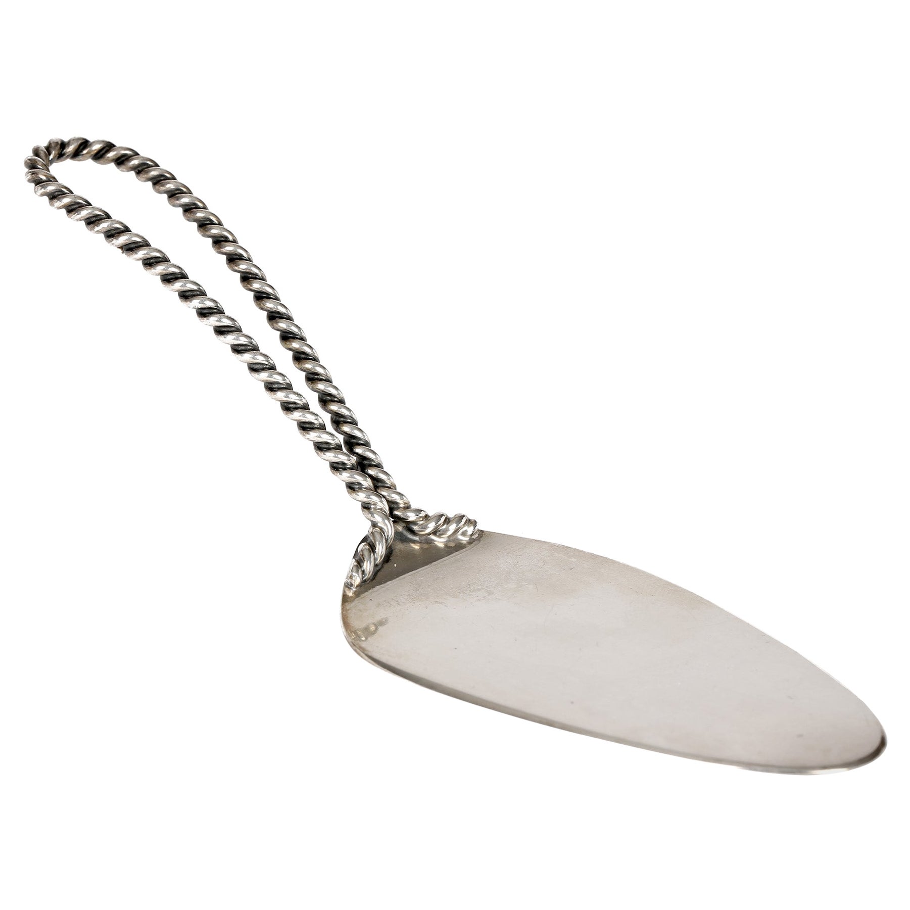 Cuillère à gâteaux allemande Art Nouveau MH Wilkens Sohne en argent avec poignée en forme de corde torsadée en vente