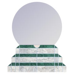 Modern Mae Engelgeer Wall Mirror Green Guatemala Grey Marble Coloured Cement