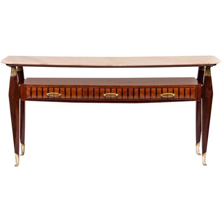 Mid-20th Century Mi-Century Italian Console Table in the Style of Paolo Buffa, 1950s For Sale