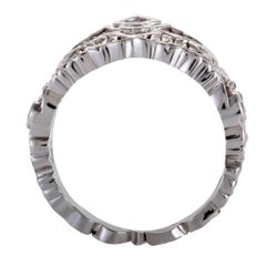 Mi Princesa 18 Karat White Gold Floral Diamond Tiara Band Ring