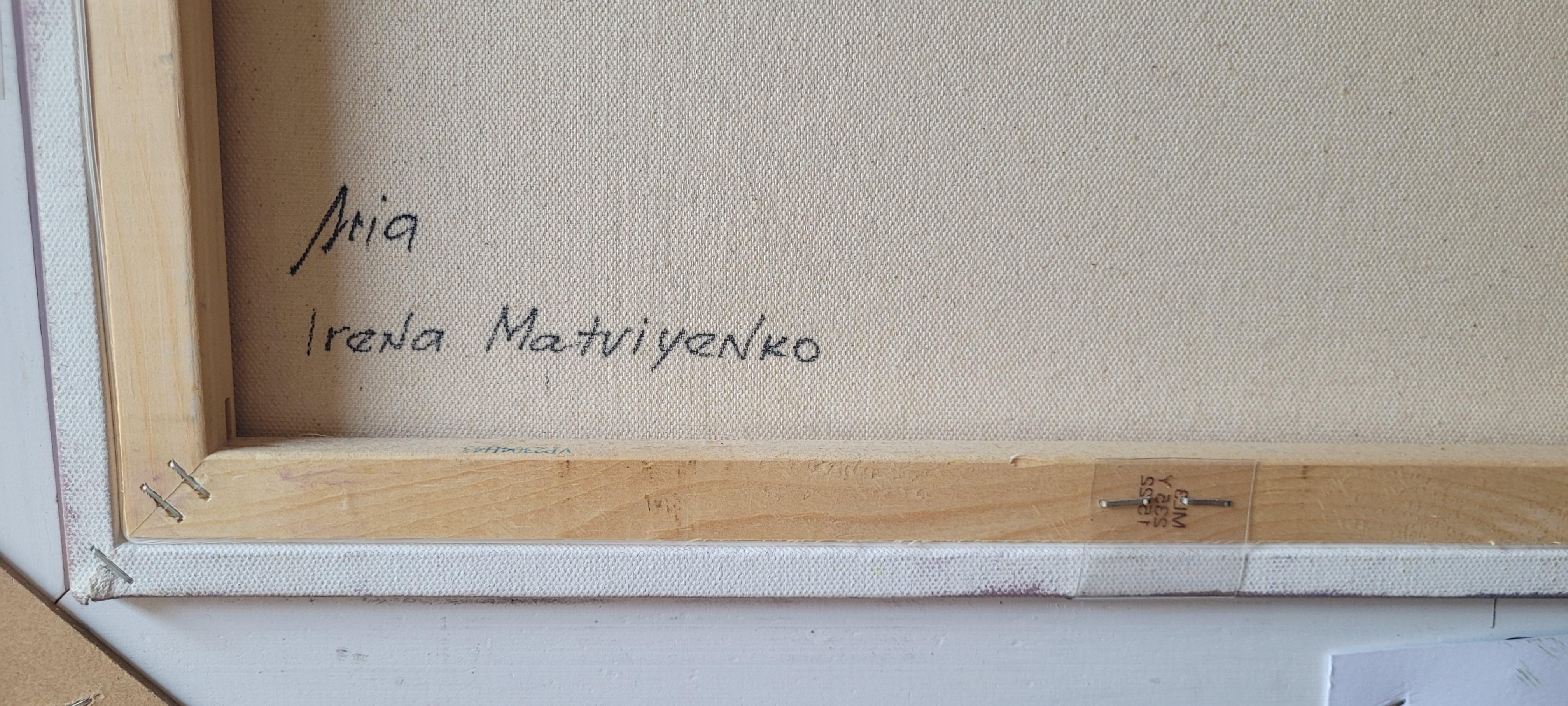 Nude. Abstract realism, Horizontal, Pastel colours,  Beige, Cream, Ochre, Blue For Sale 5