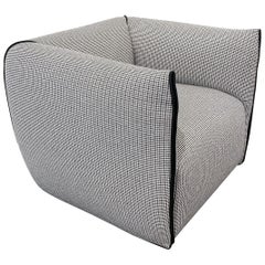 Mia Armchair in Gray Houndstooth Fabric by Francesco Bittoni & MDF Italia