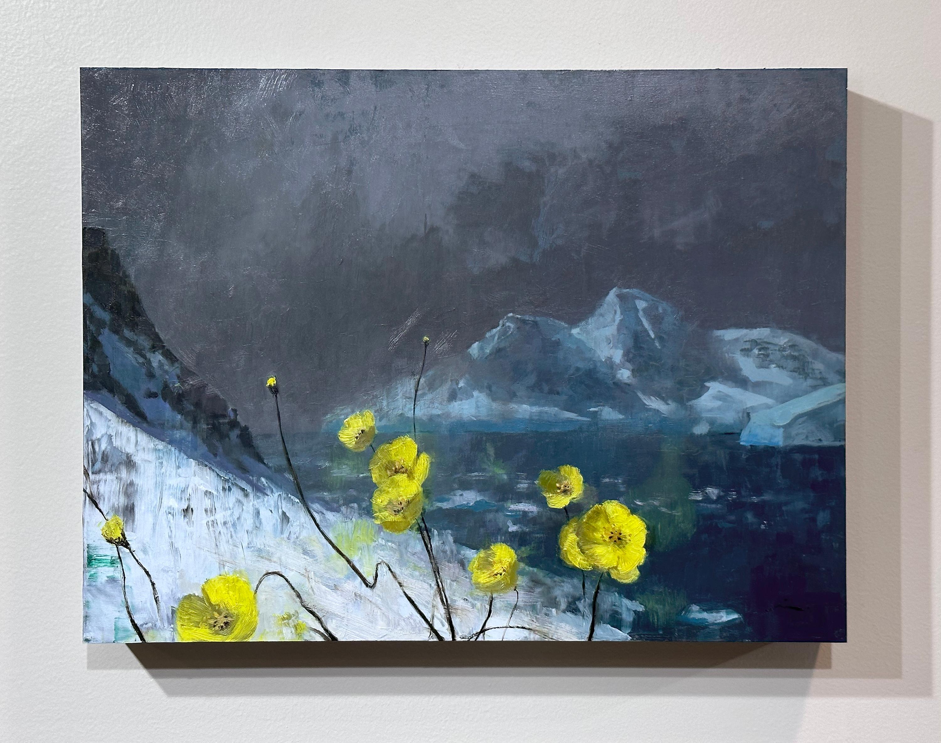 « Arctic Blooms », peinture à l'huile - Painting de Mia Bergeron