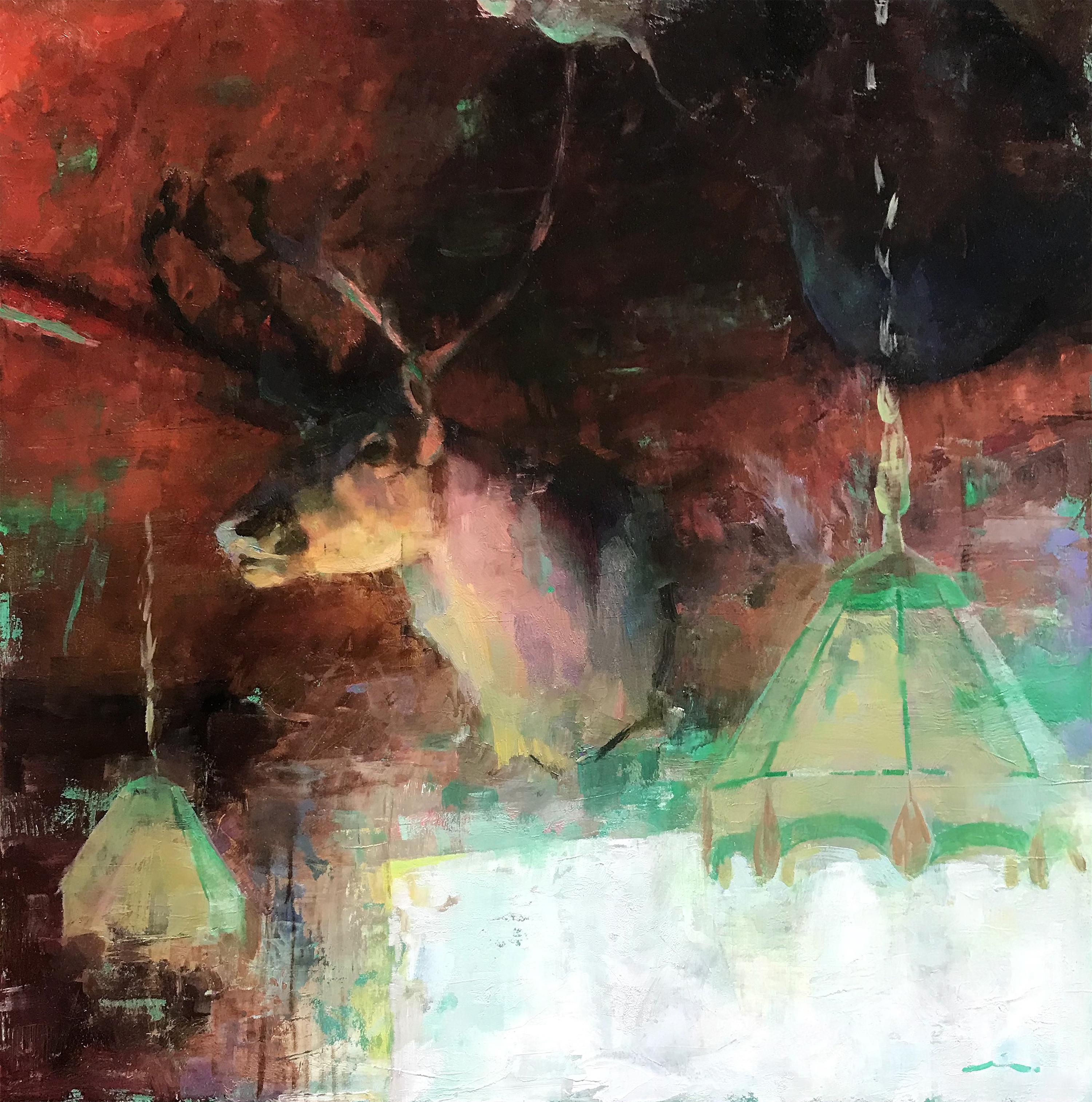 Mia Bergeron Interior Painting - "Cabin Interior, " Oil Painting