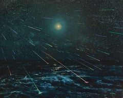 "Meteor Shower" Original Surrealist Skyscape, Oil Painting