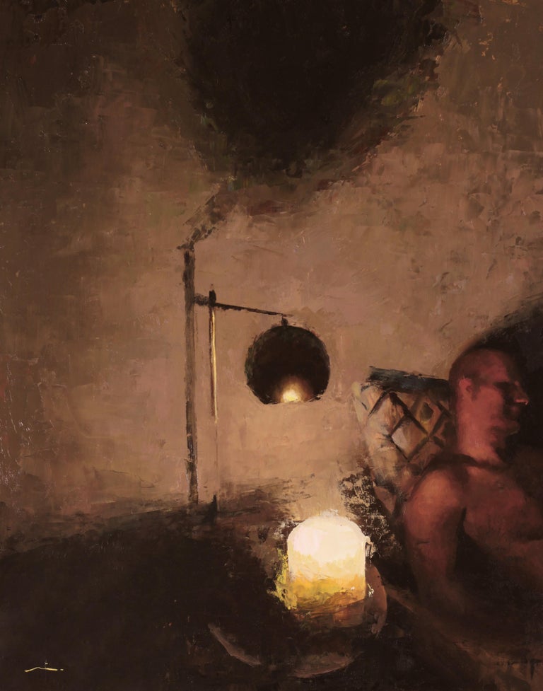 Mia Bergeron Interior Painting - "Night Murmurs," Oil Painting