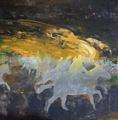 "Storm" (2023) By Mia Bergeron, Original Abstract Animal Oil Painting