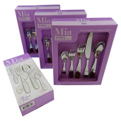 Mia by Ricci Stainless Steel Flatware Tableware Set Service 12 New 65 Pcs Modern