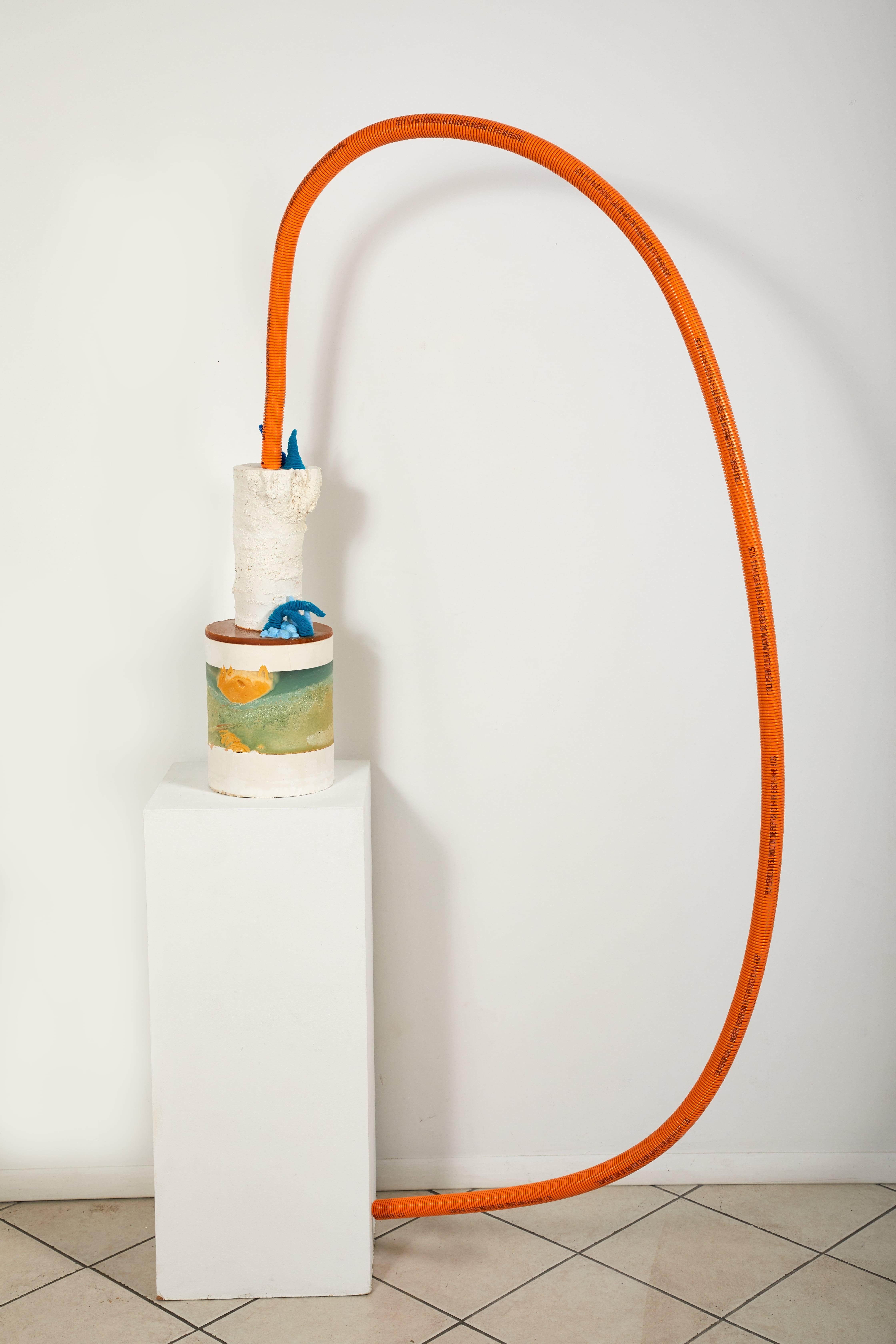 Mia Capodilupo Abstract Sculpture - Concrete form tube series #1