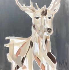 Double Take, Large Mixed Media on Canvas Animal Painting