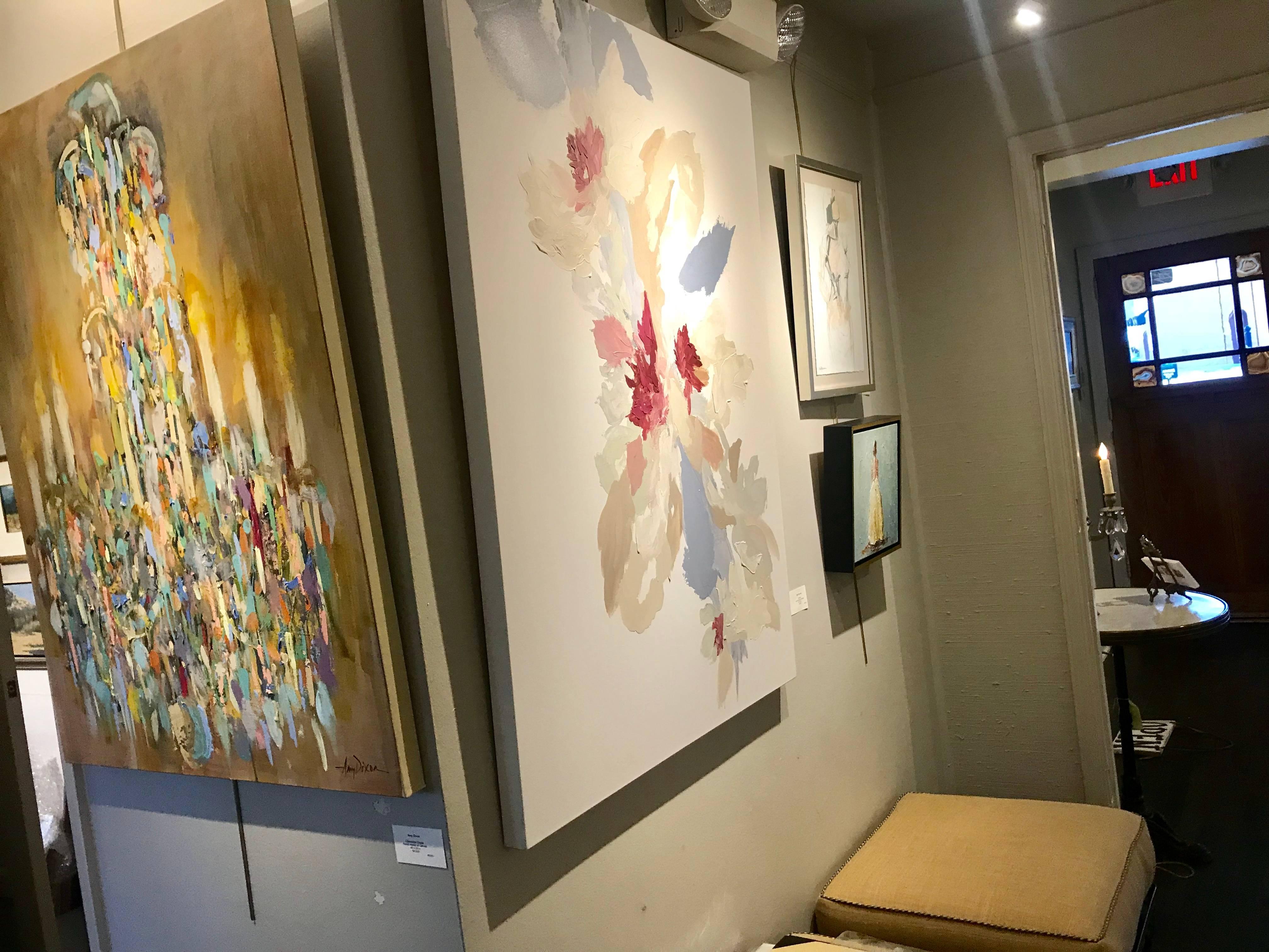 Grateful, Mixed Media on Canvas Large Vertical Abstract Floral Painting 1