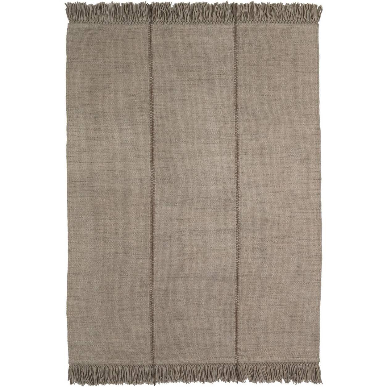 Mia Large Stone Hand-Loomed Wool Dhurrie Rug by Nani Marquina, Medium For Sale