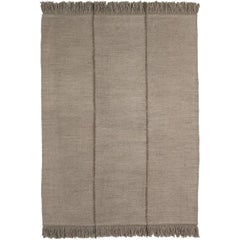 Mia Medium Stone Hand-Loomed Wool Dhurrie Rug by Nani Marquina, Small