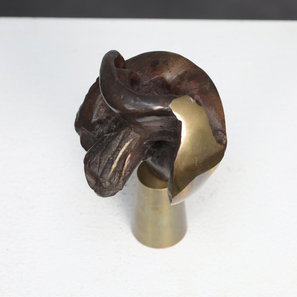 Mia Moreaux. Scultura in bronzo con base in ottone 