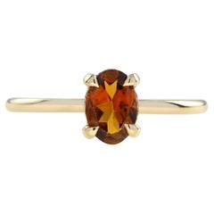 Mia Oval Yellow Tourmaline Solitaire Engagement Ring in 9K Yellow Gold