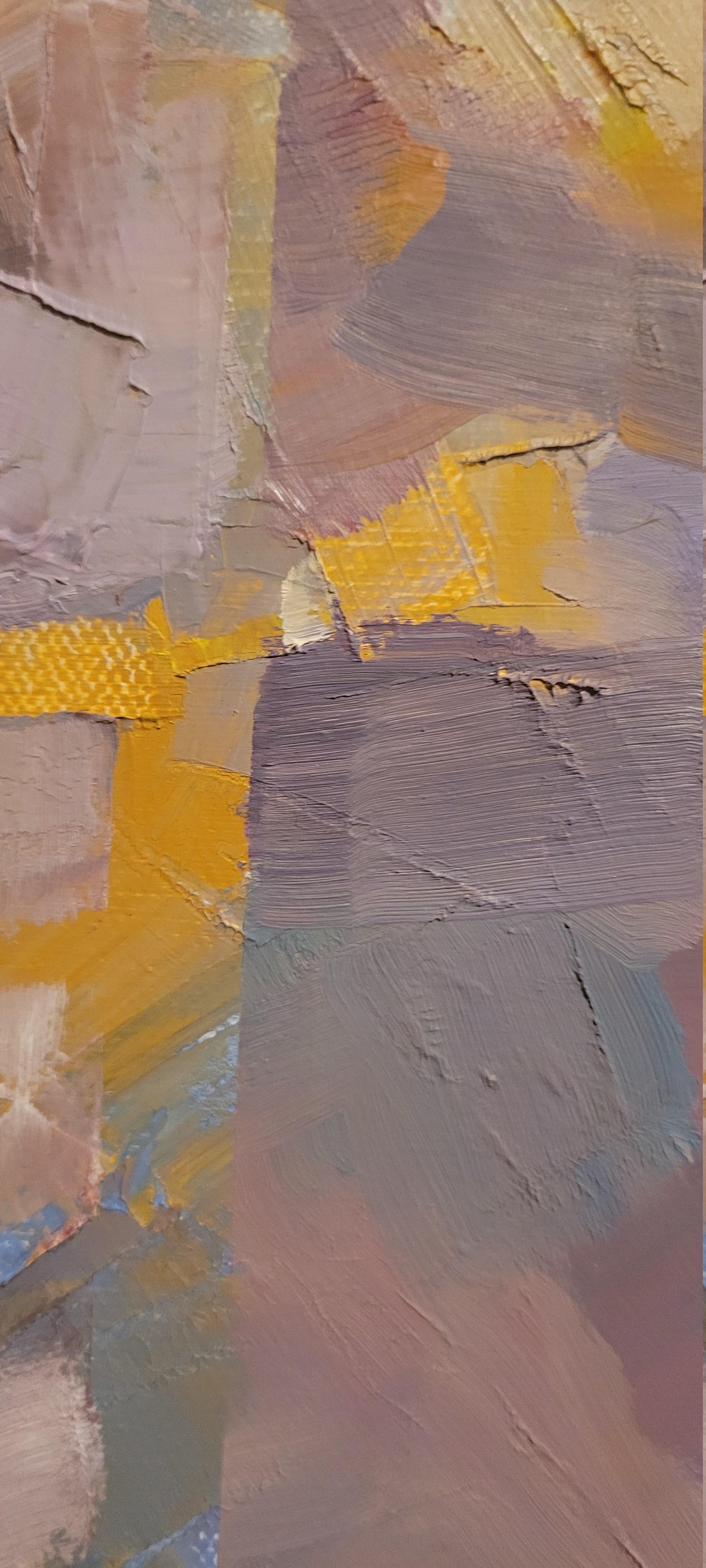 Dopo la doccia. Figurativo, Olio su tela, Nudo, Realismo astratto, Verticale, Blu - Painting Astratto di Mia