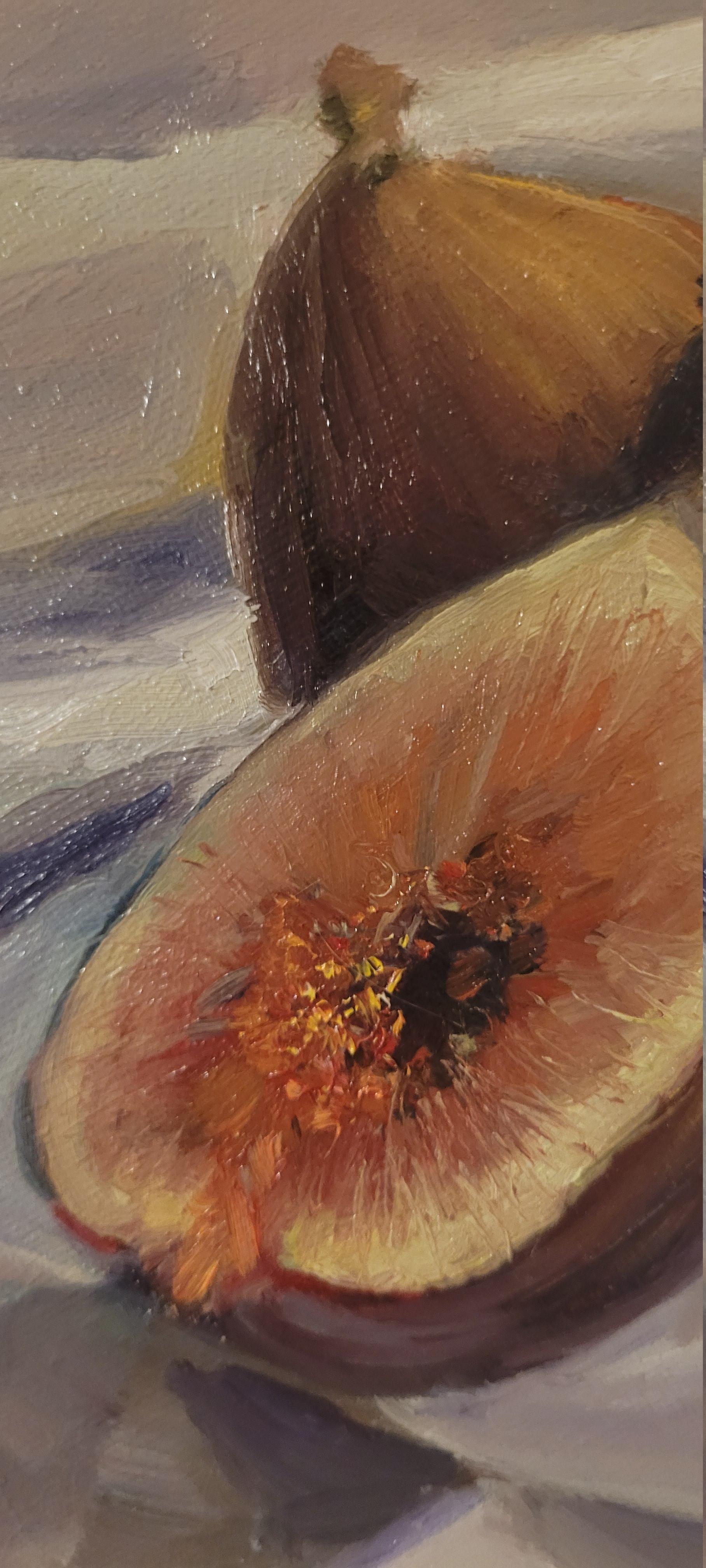Frutto di fico - Still-Life Painting Grigio di Mia