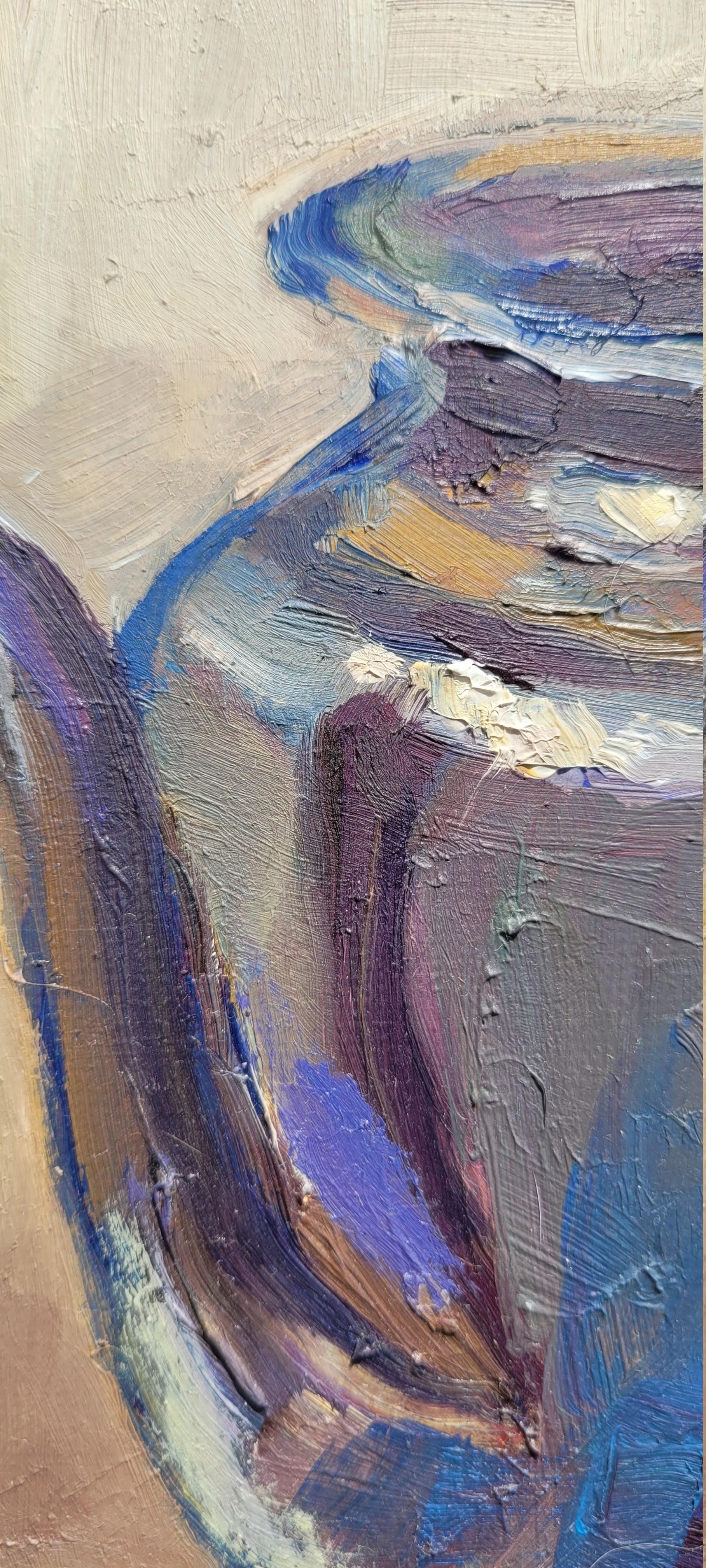 Vieja tetera, Bodegón, Pintura al óleo, Impasto, Lienzo sobre tabla, Vertical - Painting Realista de Mia